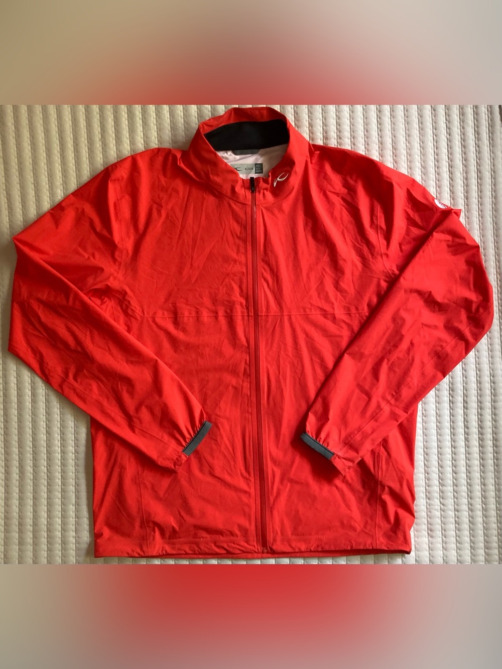 KJUS Dexter 2.5L Golf Windbreaker Rain Jacket Men’s Large Orange Packable